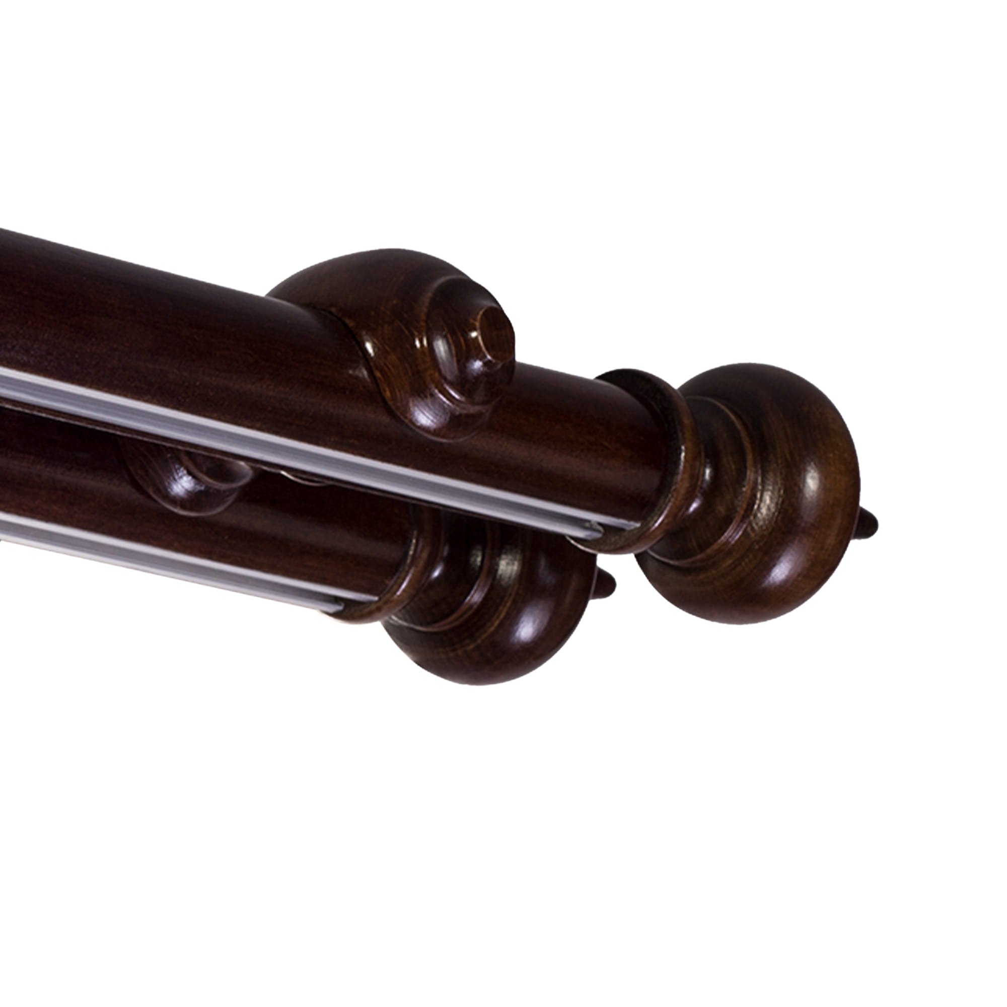 Galerie lemn perdea Globo Double 35mm cu aluminiu Nuc Galerie lemn perdea Globo Double 35mm cu aluminiu Nuc
